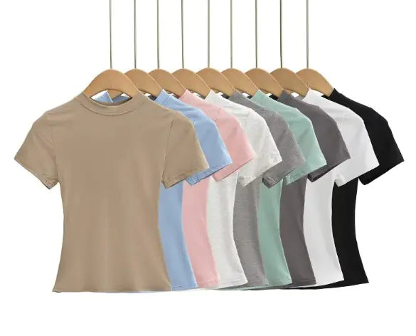 Solid Color Basic Style T-shirt